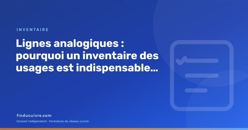 Illustration éditoriale finducuivre : inventaire des usages des lignes analogiques avant la coupure