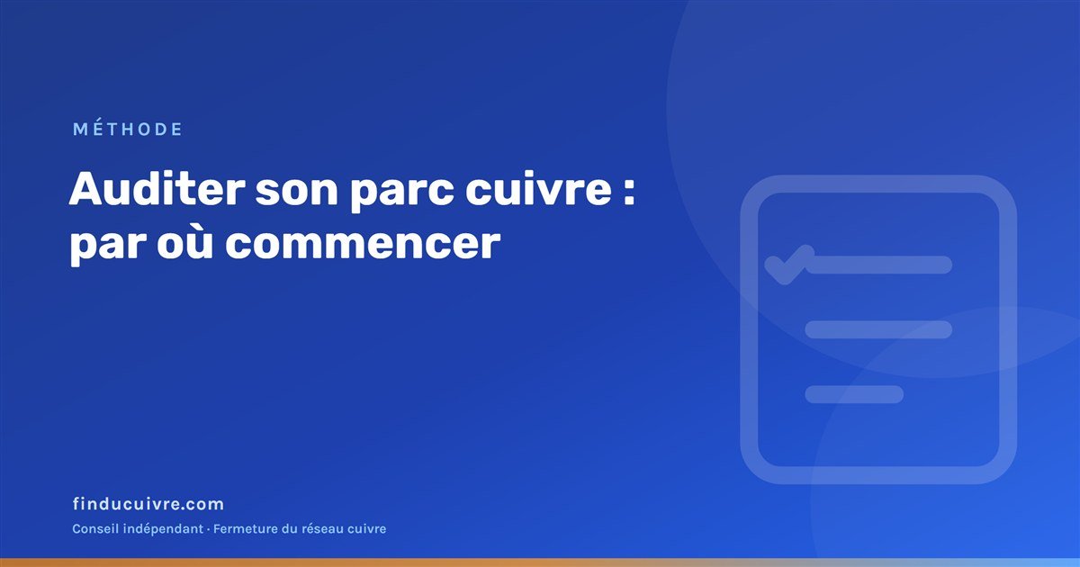 Illustration éditoriale finducuivre : auditer son parc cuivre, par où commencer