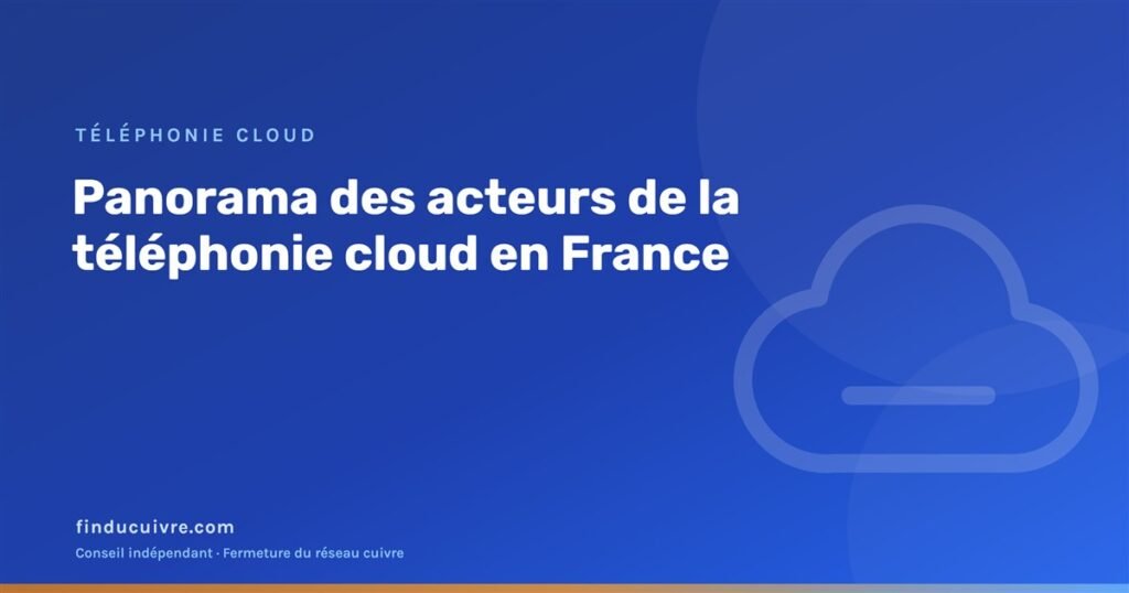 Illustration éditoriale finducuivre : panorama des acteurs de la téléphonie cloud en France (éditeurs, équipementiers, pure players)