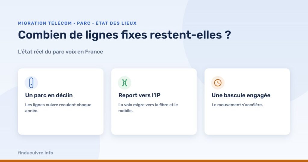 Infographie — Combien de lignes fixes restent-elles en France ? L’état réel du parc voix