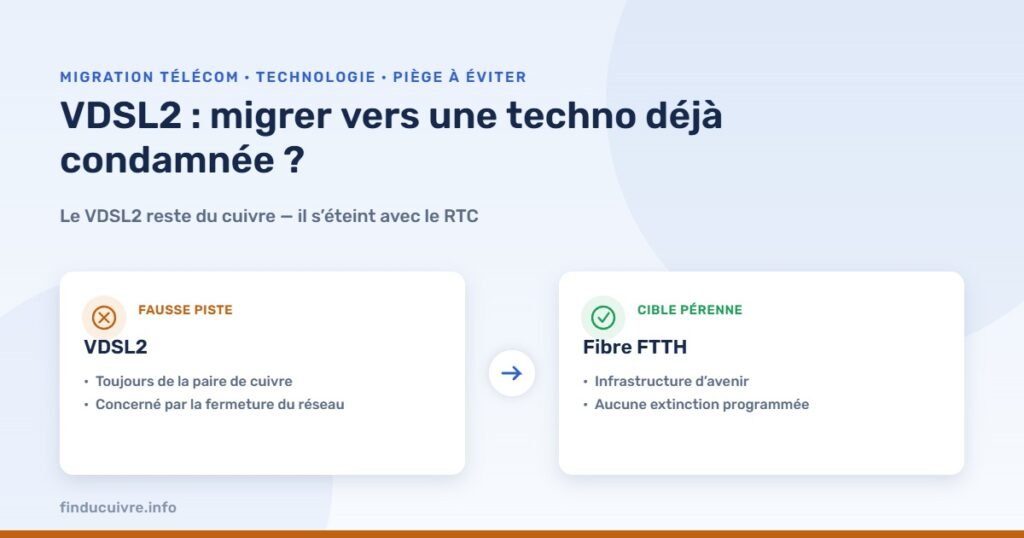 Infographie — Le VDSL2 disparaît aussi : ne pas migrer vers une technologie condamnée