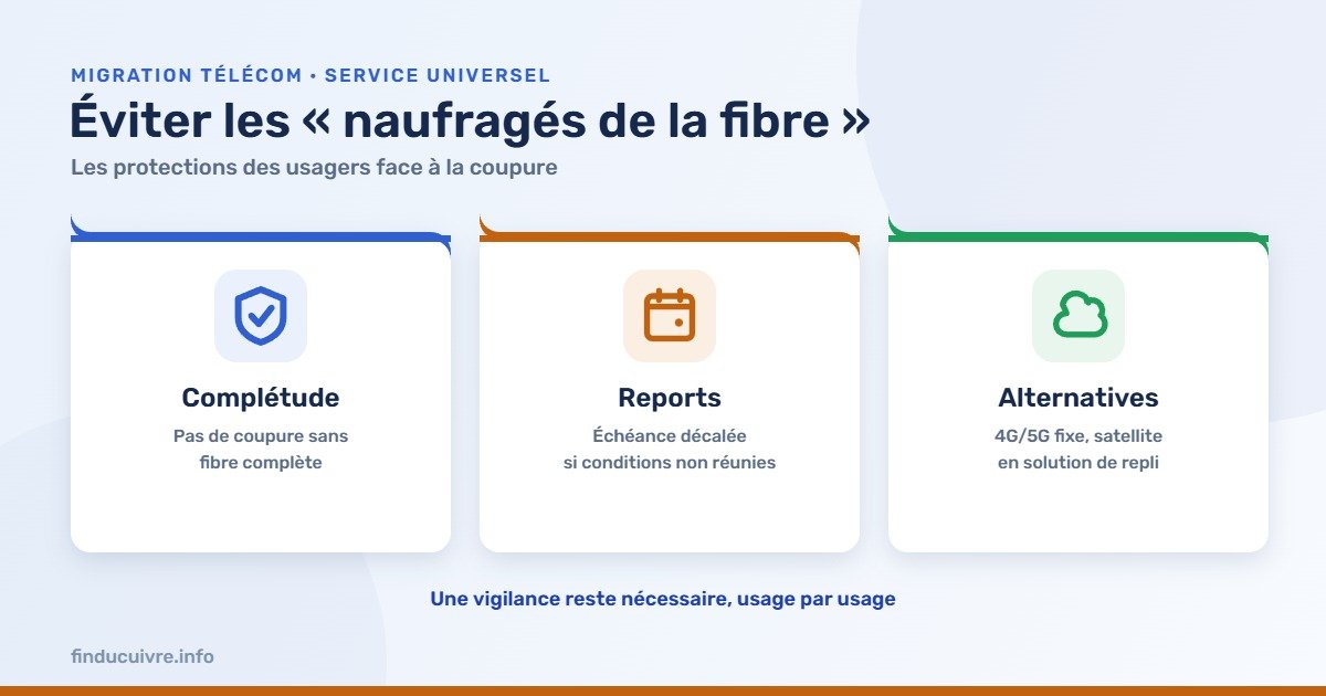 Infographie — Éviter les naufragés de la fibre : complétude, reports, solutions alternatives