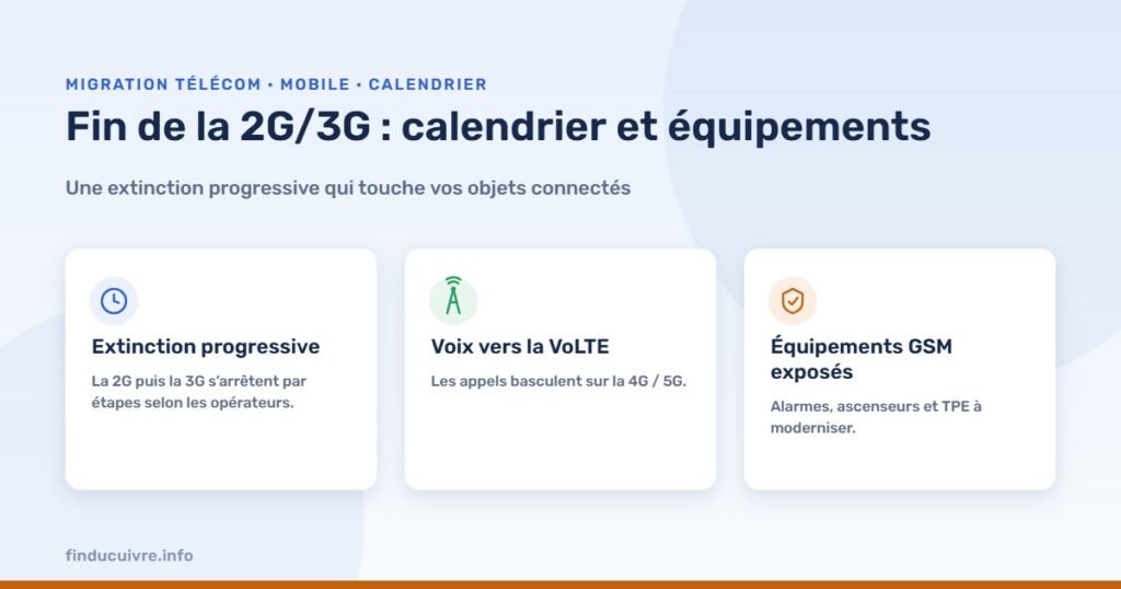 Infographie — La fin de la 2G/3G : calendrier détaillé et équipements impactés