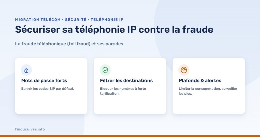 Infographie — Sécuriser sa téléphonie IP : fraude téléphonique (toll fraud) et parades