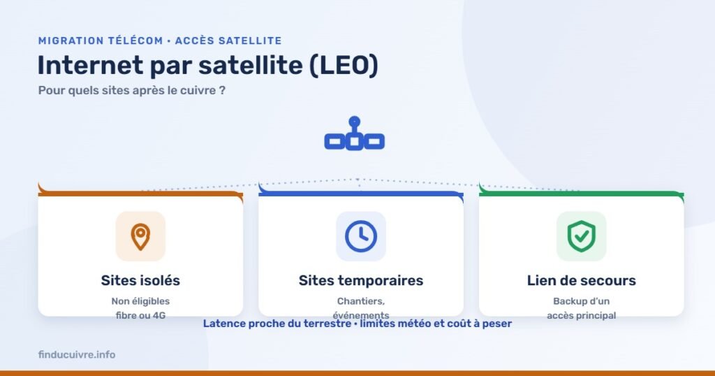 Infographie — Internet par satellite (LEO) : pour quels sites après le cuivre ?
