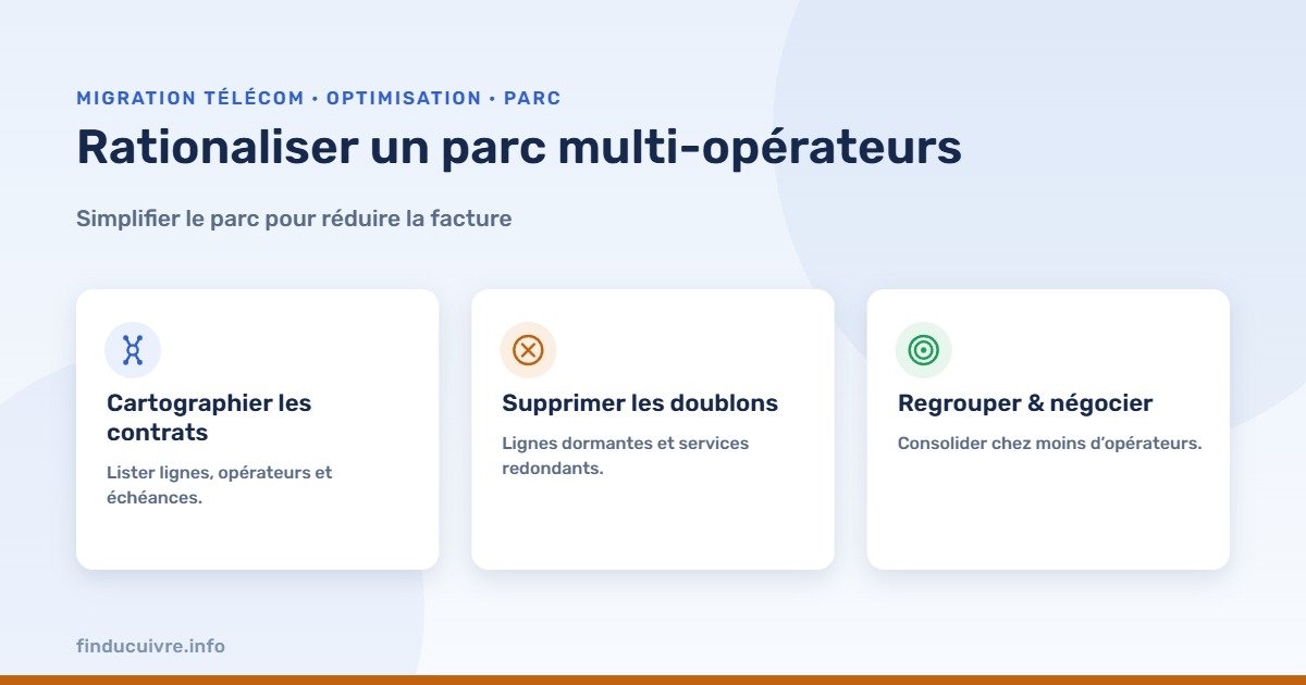 Infographie — rationaliser un parc multi-opérateurs